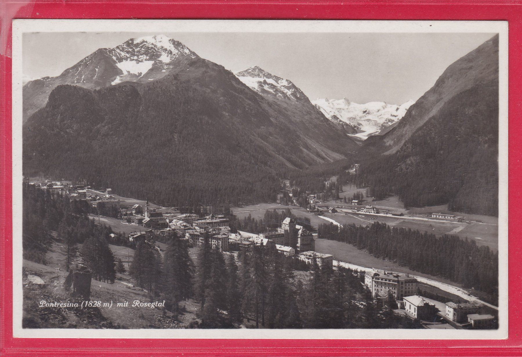 Cartoline postali: PONTRESINA MIT ROSEGTAL – Usato da Oberrieden venduto da Gebirgsstelze