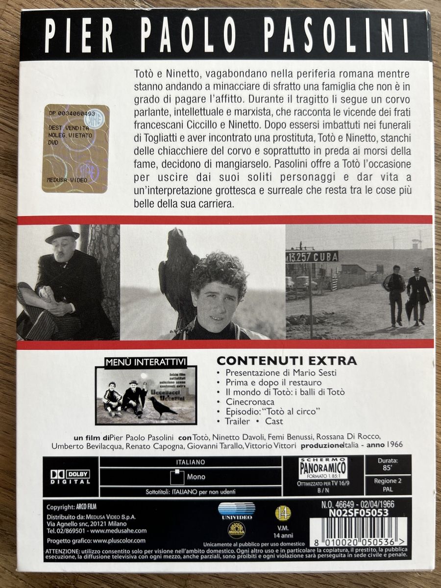 Tutti i DVDs: Uccellacci e Uccellini DVD - Pier Paolo Pasolini Film – Usato da Lugano venduto da bad_2t9b 1