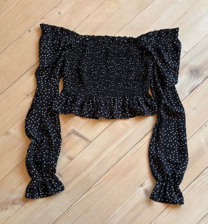Top/Croptop Polka Dots Cotton Candy L.A,Rüschen,Stretch,Gr.S