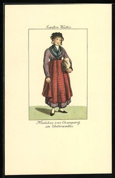Cartes postales: AK Champery, Mädchen in Volkstracht – D'occasion à Berlin par bartko-reher