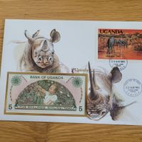 Banknoten Brief - Lettre avec billet de banque Uganda 1983
