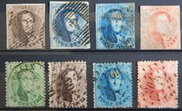 Belgien ex. Kat. 3-13 gest. 1850/63 Kat. 183 Euro