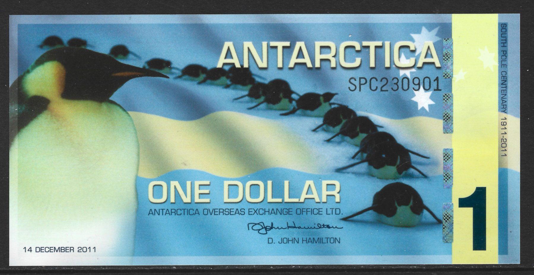 Banknoten: ANTARCTICA - 1 DOLLAR 2011 - PLASTIK-POLYMER BANKNOTE - UNZ – Gebraucht aus Tobel von fuertinero 3