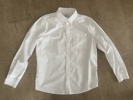 Herren Langarm Hemd weiss Regular Fit Gr. L