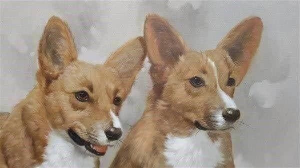 Tableaux: Busdee "zwei Hunde" Original Oelgemälde – D'occasion à Zürich par Galerie-Kunst 2