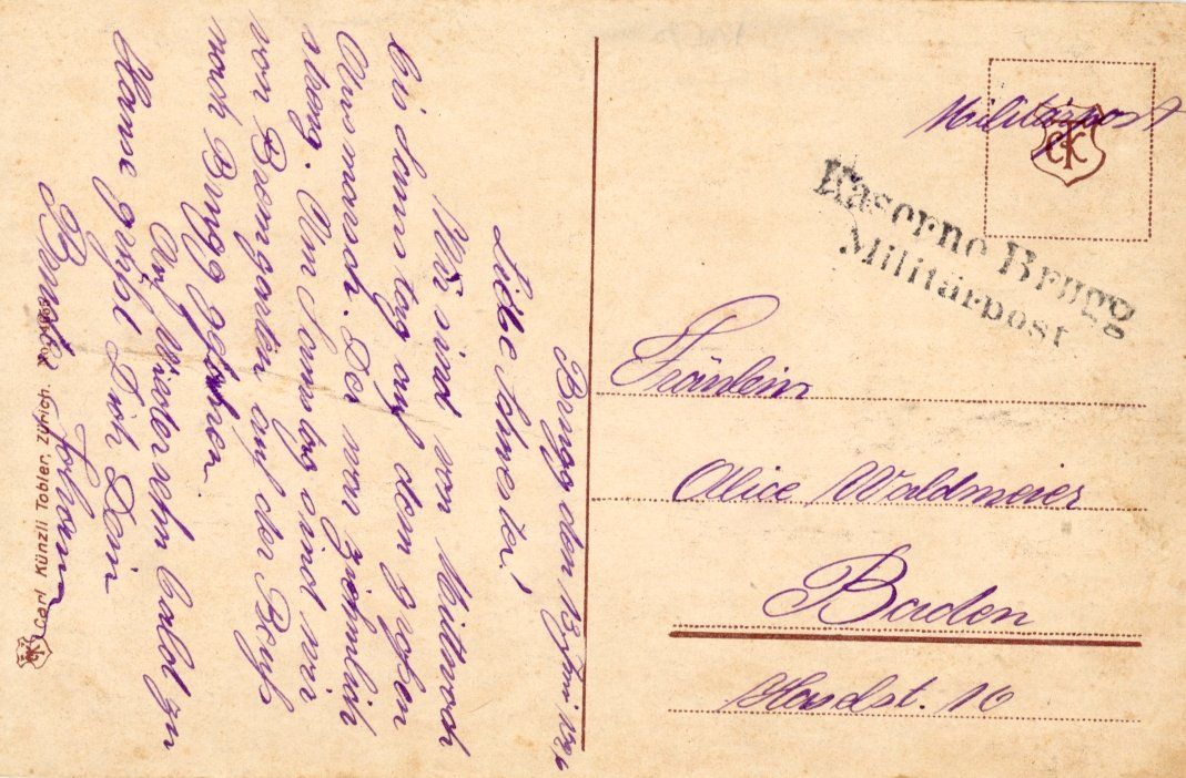 Ansichtskarten: Bremgarten  AG      um 1926 – Gebraucht aus Brig von Valcards54 1