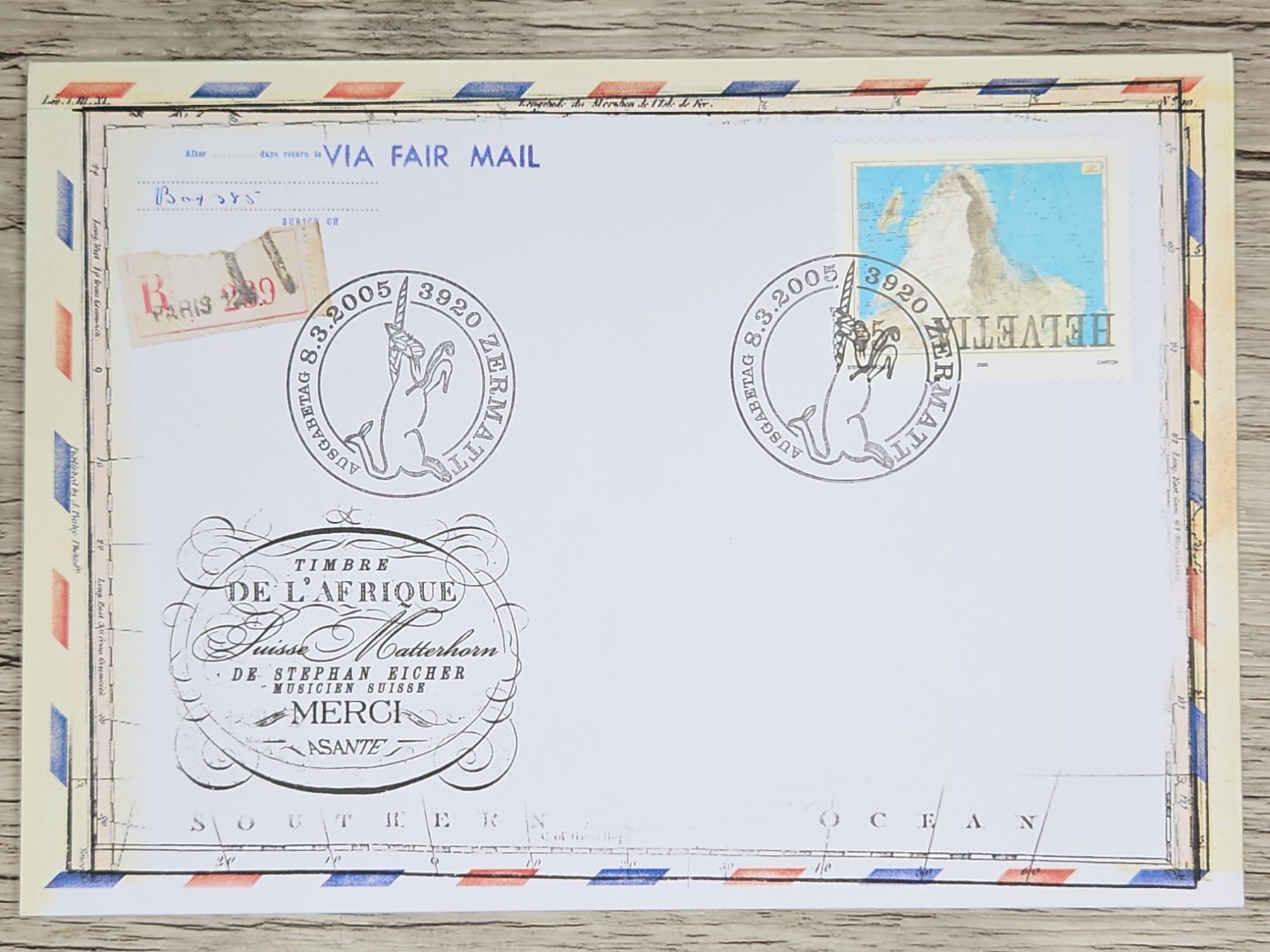 Tutti i francobolli: CL02 Enveloppe + Timbre Suisse 2005 – Usato da Cousset venduto da Patrick_Collections
