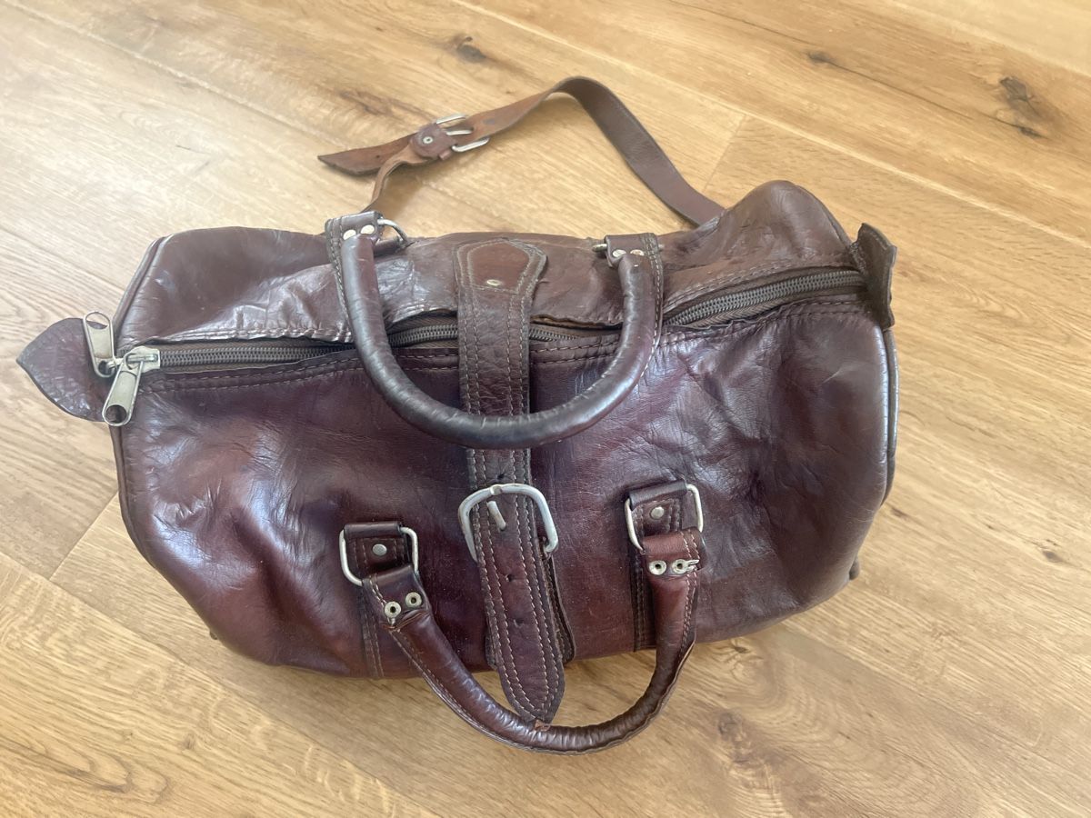 Borse: Edle Echtleder Handtasche vintage – Usato da Luzern venduto da Portfino
