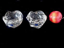 2 Teelicht Crystal Royal Copenhagen Glas Vintage