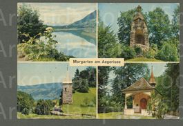 AK color Morgarten ZG am Aegerisee, 4-Bildkarte ≈ 1970