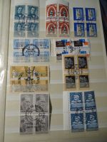 ARGENTINIEN Briefmarkenalbum mit rund 90 ET-gest. 4er-Blocks