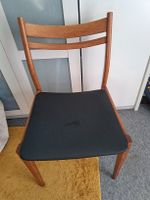 Mid Century Teak Holz Stuhl abwaschb.Sitz