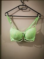 Sommerlicher, hellgrüner Push-Up BH mit Spitze, Grösse 75C