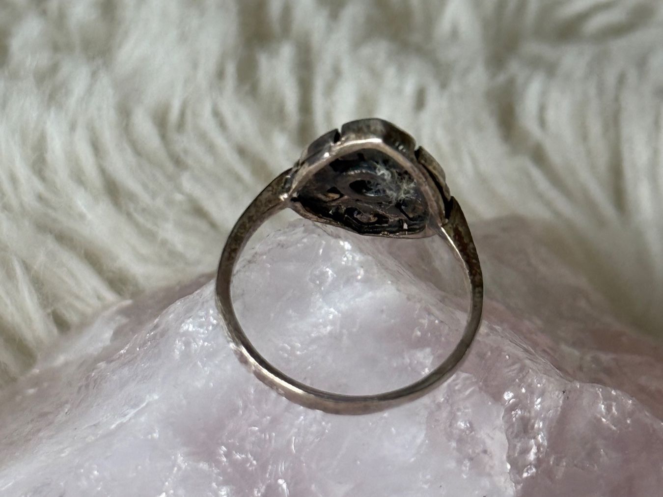 Anelli: Vintage Silberring 925 mit lila Stein – Usato da Istighofen venduto da Ringparadies 2