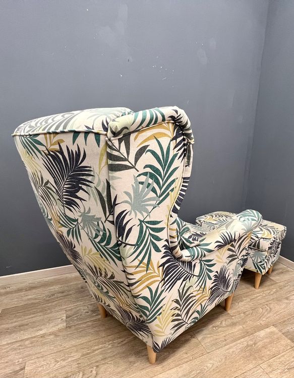 Ikea Palmen Ohrensessel Strandmon mit Kissen + Hocker Kaufen auf Ricardo