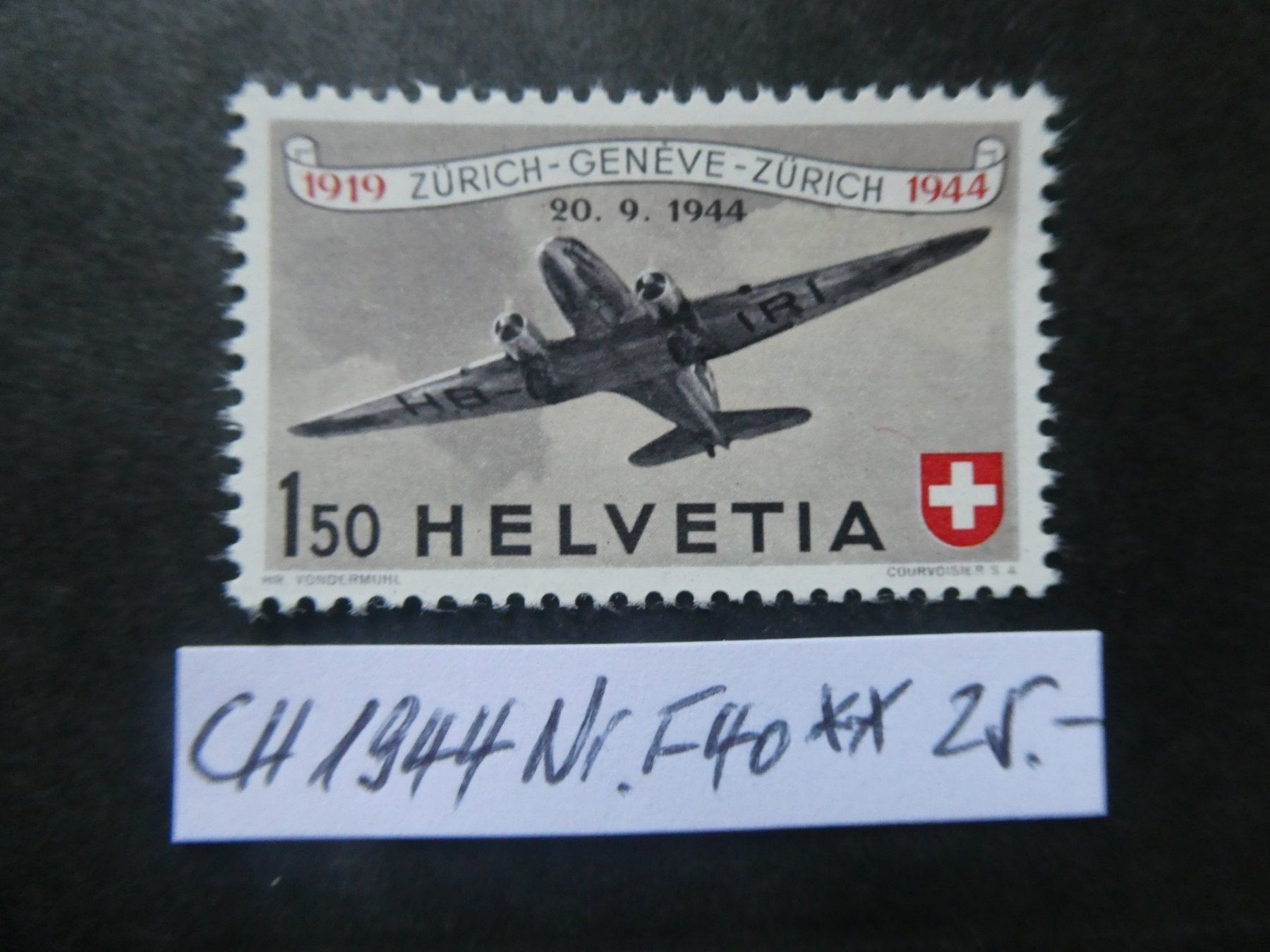 Tutti i francobolli: CH 1944 Nr. F40 postfrisch ** – Usato da Lausen venduto da Herbamare01