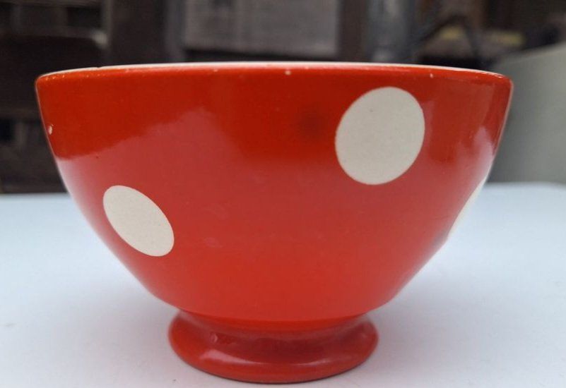Ciotole: Vintage Suppen- oder Müeslischale mit Punkten – Usato da Weinfelden venduto da JoeBaer 1