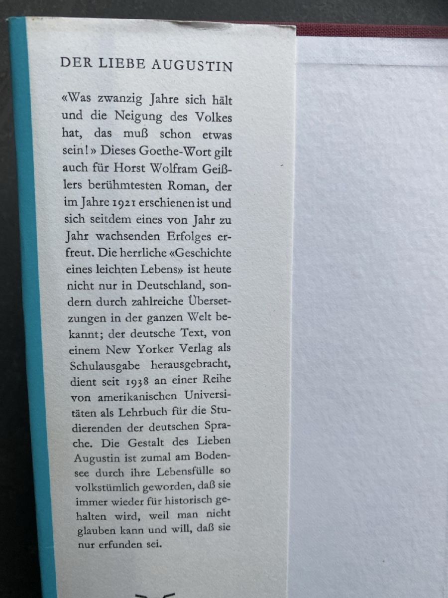 Libri: Der liebe Augustin. Antiquität – Usato da Dallenwil venduto da kavogt6 2