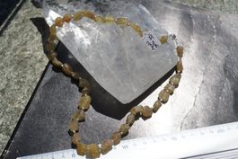 Apatit Gelb   Roh Steine  Kette mit Silber & Verschluss 50cm