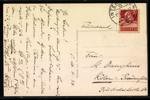 Cartoline postali: AK Mürren, Ortsansicht mit Eiger, 1929 – Usato da Berlin venduto da bartko-reher 1