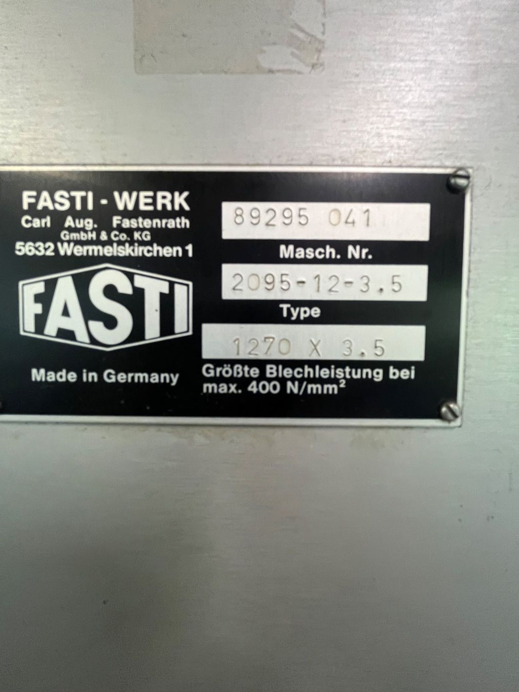 Tutte le macchine: Schwenkbiegemaschine Fasti – Usato da Mettau venduto da haefelipatrick 7