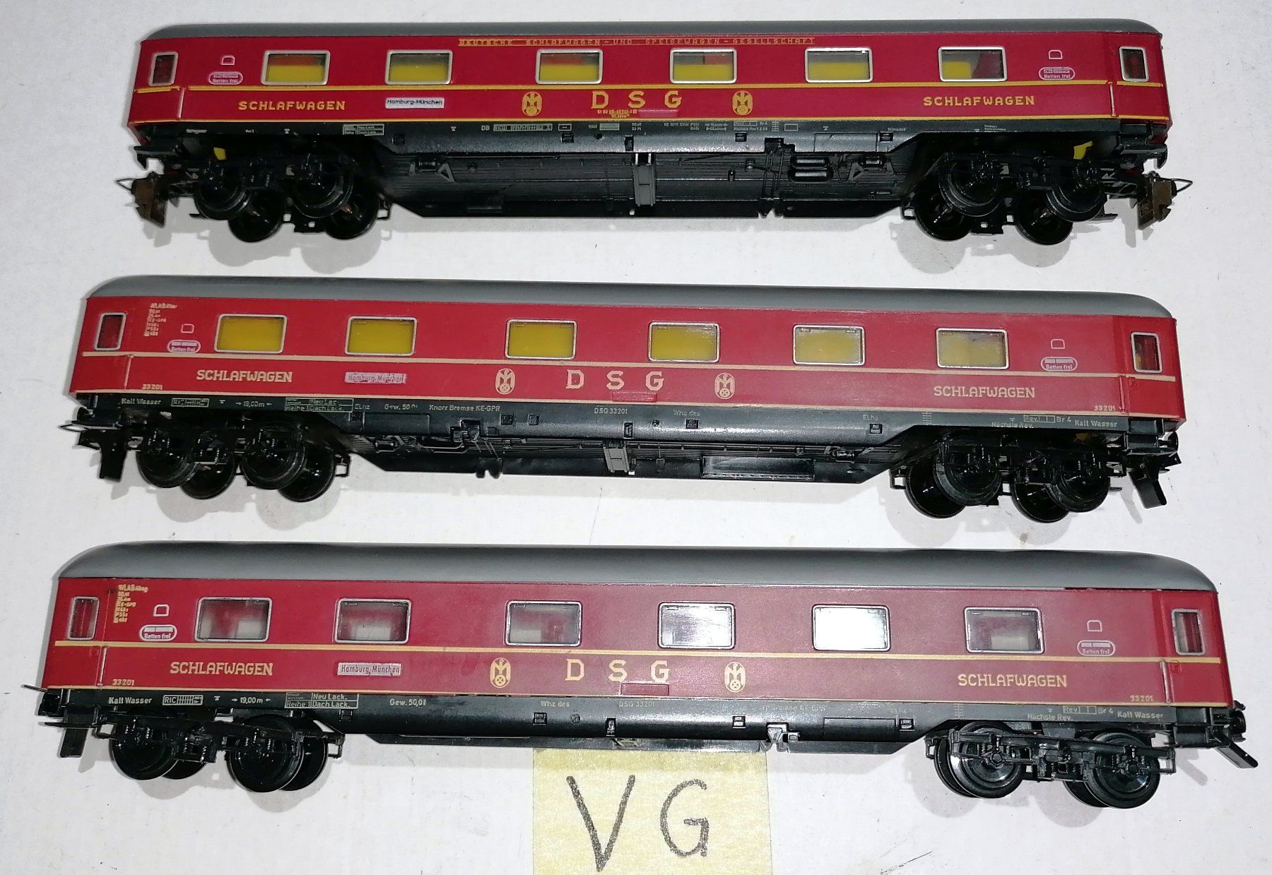 Trix Modellini di ferrovie: VG) Trix Express 3x DSG Schlaf-Wagen – Difettoso da Brittnau venduto da Regina35 1