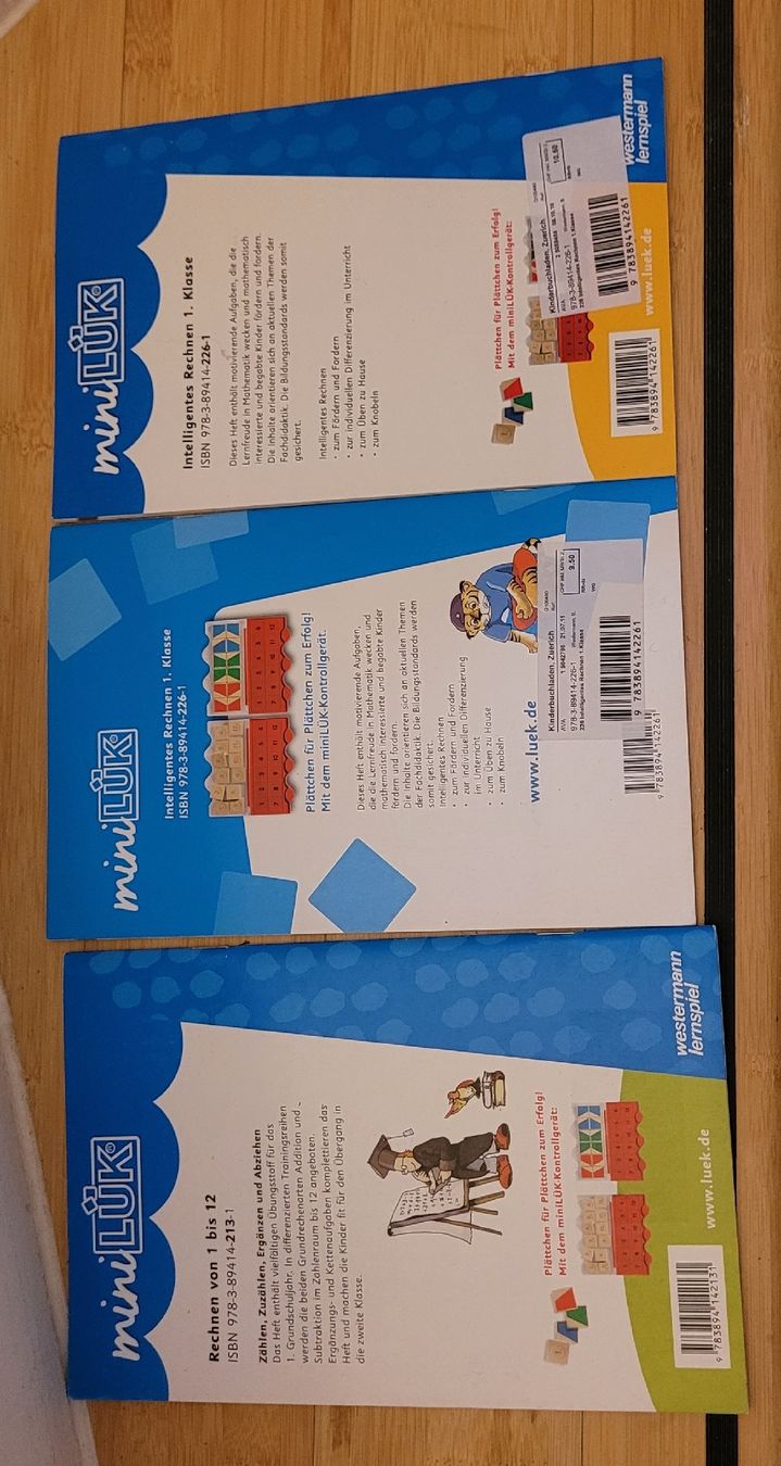 Bücher: Mini Lük und 6  Lernhefte " 1. Klasse plus Gerät – Neu (gemäss Beschreibung) aus Winkel von Tongabonga 6