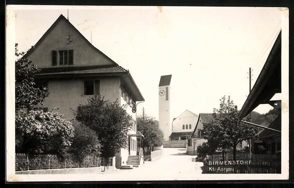 Cartoline postali: Birmenstorf /Aargau, Strassenpartie mit  – Usato da Berlin venduto da bartko-reher