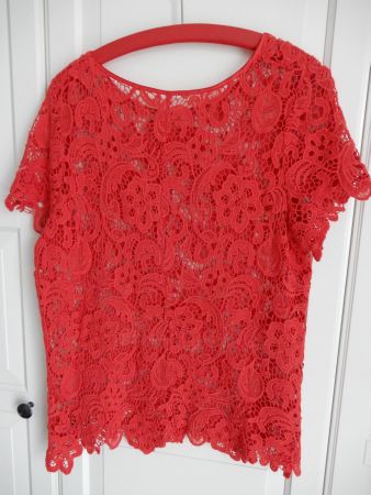 Anne Weyburn Spitzen-Bluse rot, 42