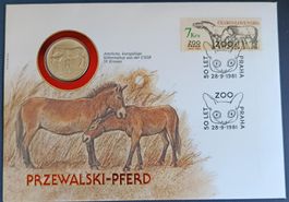 Numisbrief Przewalski-Pferd mit Silbermünze  ab 1 Fr. !!