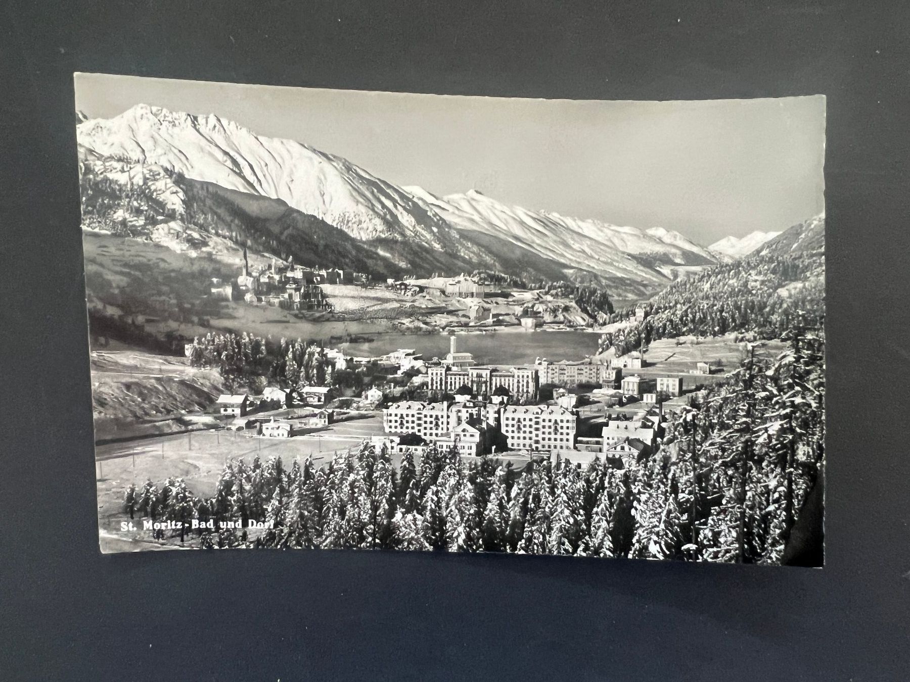 Cartoline postali: Ansichtskarte St. Moritz Bad und Dorf 1952  (M150) – Usato da Hinwil venduto da Sidi4