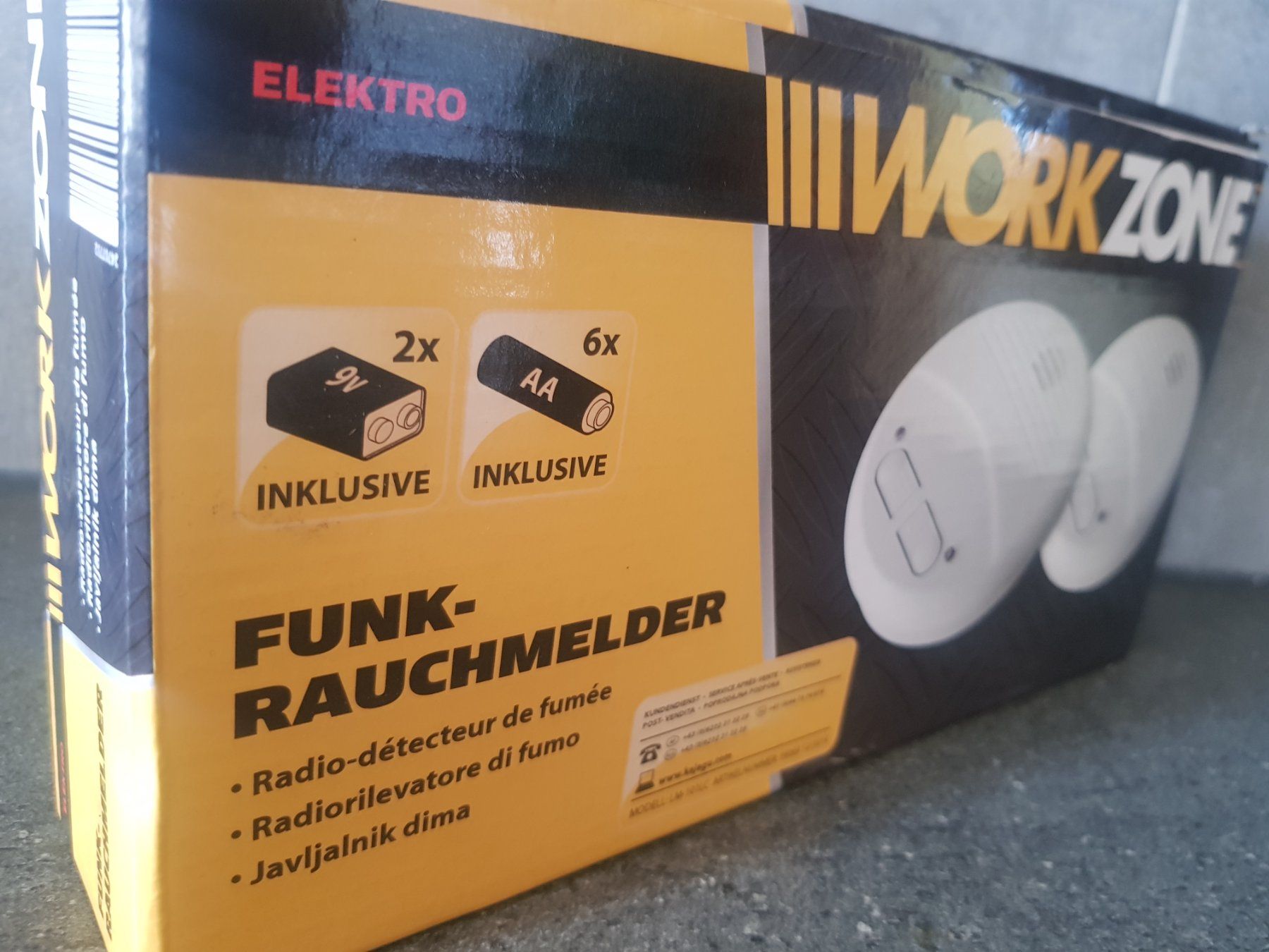 Systèmes d'alarme: Radio-détecteur de fumée WorkZone – Neuf avec emballage d'origine à Essertes par  2