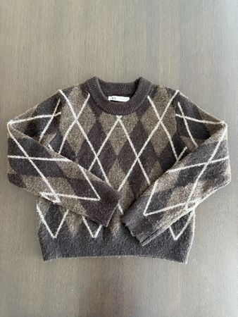 Maglione Invernale Zara con Motivo a Losanghe - S