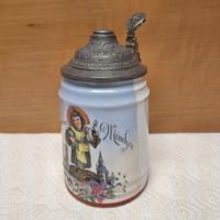 Antiker Bierkrug, Münchner Kindl, Gruss aus München