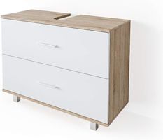 Waschbeckenunterschrank 80 x 60,8 cm (Weiss/Sonoma-Eiche)
