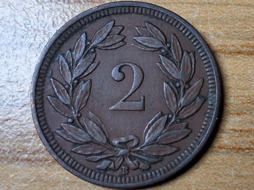 Tutti le monete: 2 Rappen 1910 - Selten! – Usato da Münchenstein venduto da purbach1 3