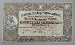 Suisse 5 Fr. 22.Februar 1951, wie UNZ Top zustand