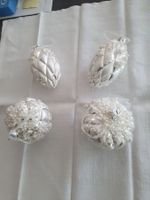 Weihnachtsbaumschmuck, 4er Set, Zapfen/Kugel,Perlen,Weiss