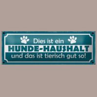 🔥 HUNDE-HAUSHALT Blechschild 💚 27x10cm OVP 🔥