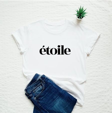 Weisses T-Shirt mit Aufdruck "étoile", Grösse XXL, Top!