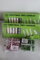 20 LED Christbaumkerzen + 2 Stück Deko-Perlenketten - NEU