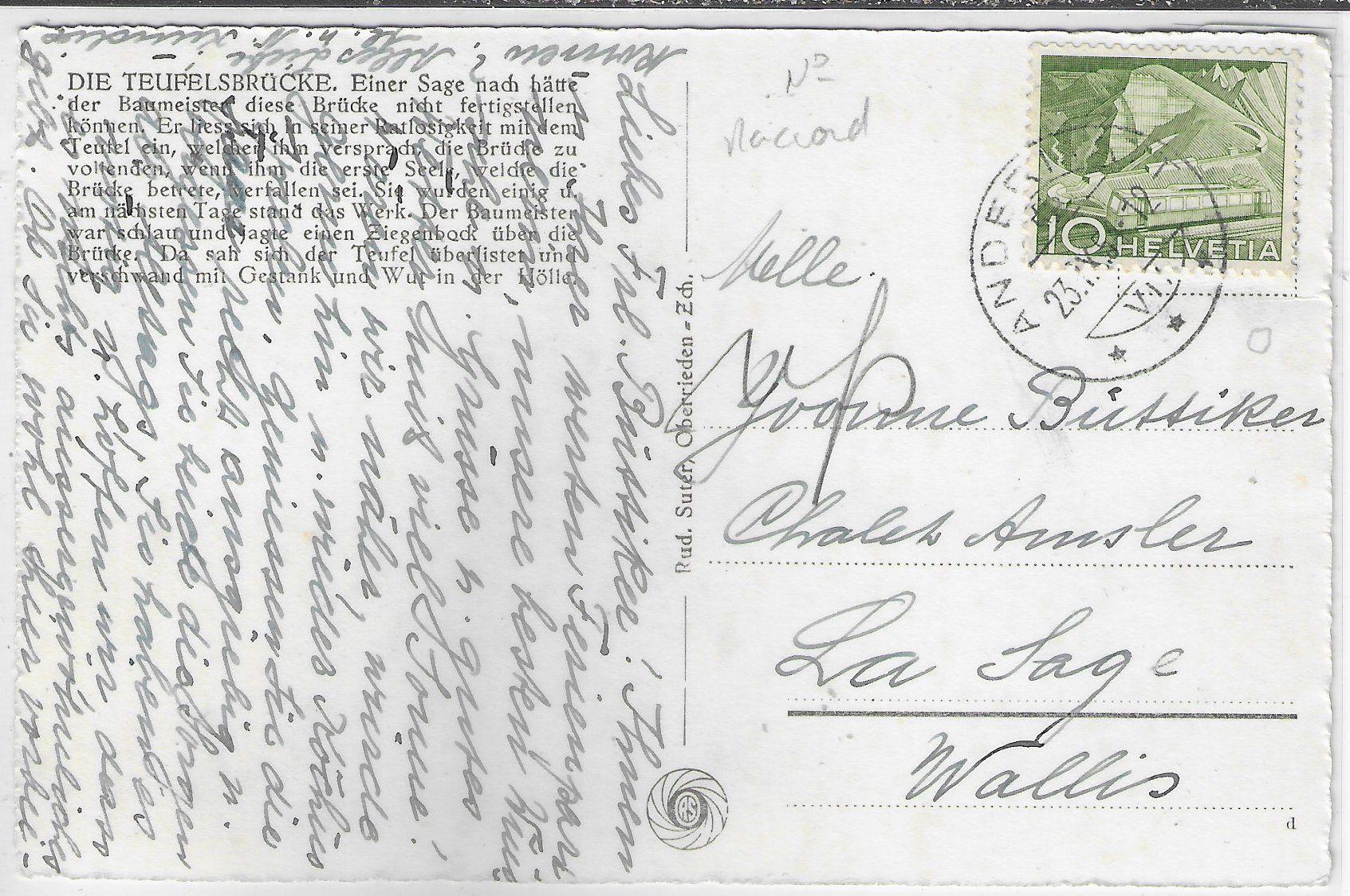 Cartoline postali: Die Teufelsbrücke mit Auto – Usato da Ettingen venduto da Kartenplanet 1