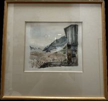 Aquarelle signature illisible (XXe) | Valais Saxon