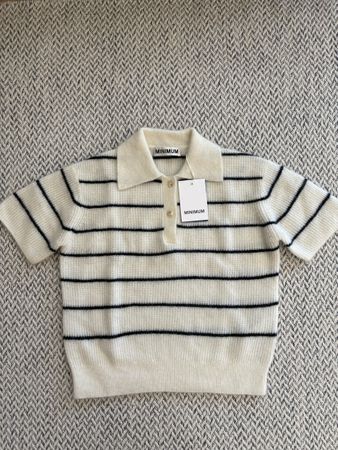 NEU Minimum Kurzarmpullover Wollshirt S