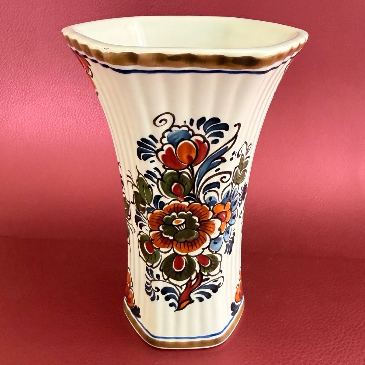 Vasen & Gefässe: Vintage handbemalte Fächer- oder Trompetenvase - Holland – Neu (gemäss Beschreibung) aus Schlieren von RoPue 3