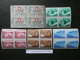 PP 1953 postfrische Viererblöcke