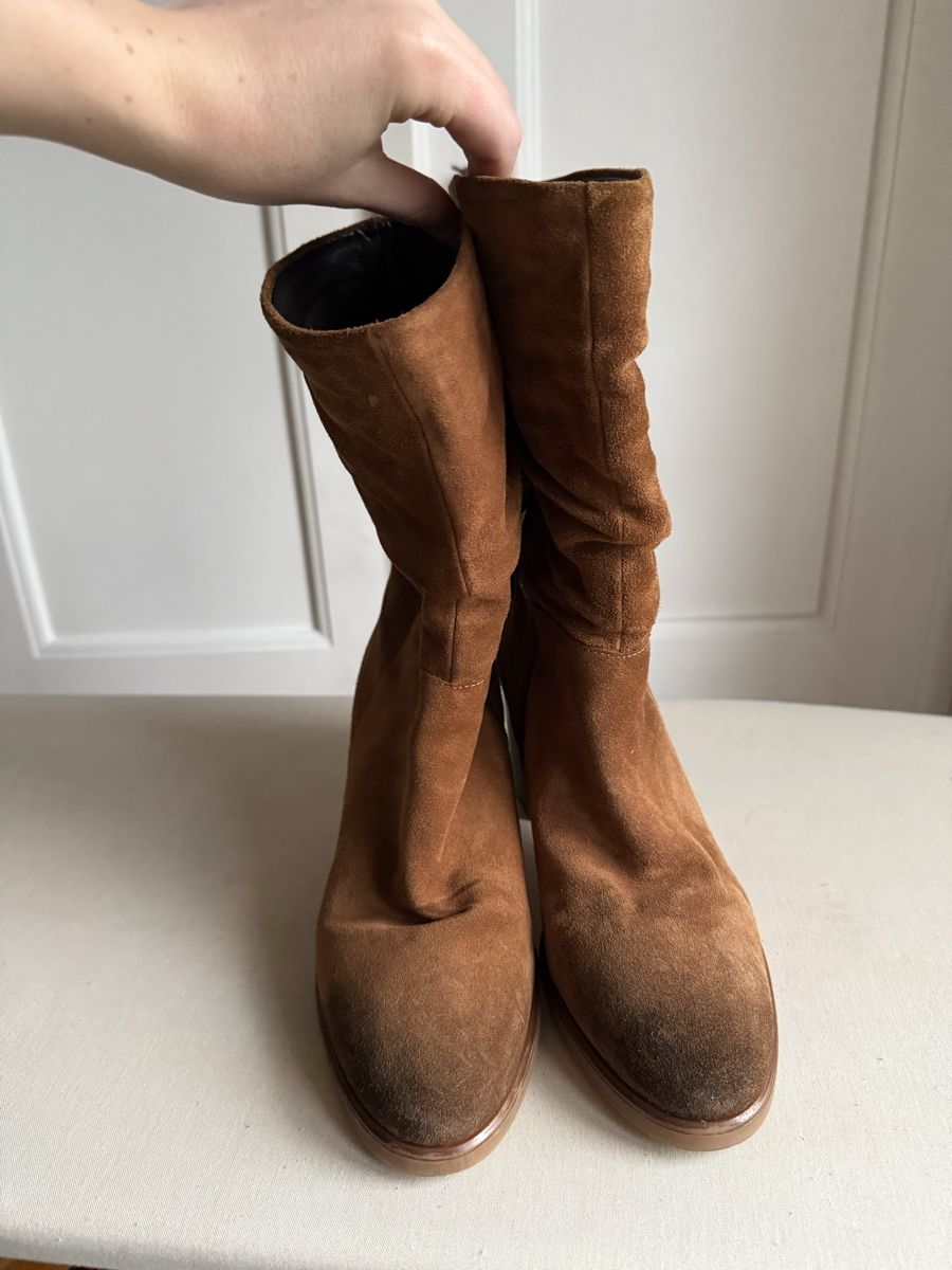 Scarpe da donna: Camel-coloured suede ankle boots - Size 40 – Usato da Genève venduto da jul_5xsn 6