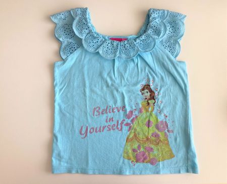 Disney T-Shirt - Volantkragen mit Lochstickerei, Gr. 110