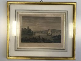 Antiker Kupferstich Zürich Enge – Rohbock Kurz um 1850