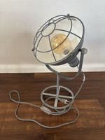 Tischlampe Industrial Design grau Metall guter Zustand